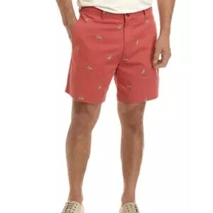 Saddlebred Orange Coral Shorts GOLDEN PUPS with Embroidered Golden Retriever